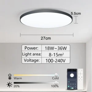 Lampara Led Smart App - Black 36W