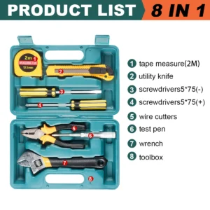 Set de herramientas para el hogar - 8 in 1 Box Blue
